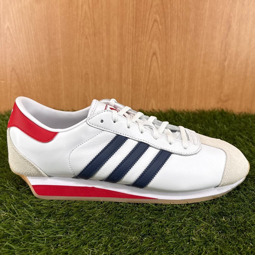 adidas Country 2 White Night Indigo Scarlet Shoes IG4546 Men's Size 11.5 - Picture 2 of 7